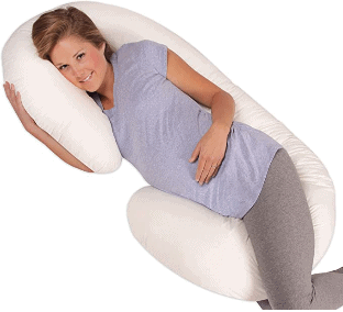 Leachco Snoogle Original Maternity/Pregnancy Total Body Pillow, Ivory